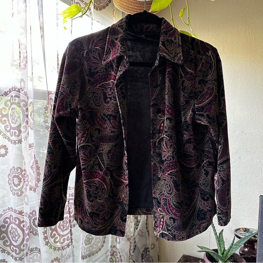 Vintage Velvet Button Down Shirt